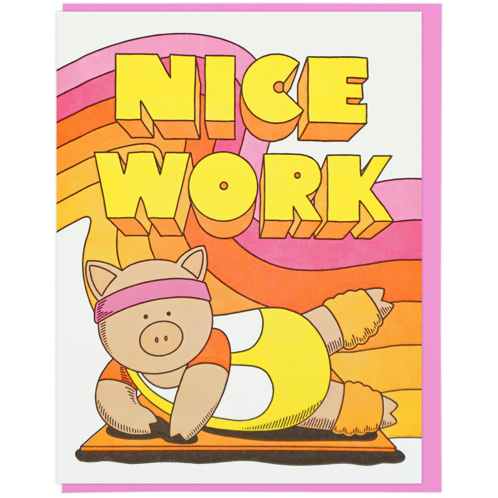 Nice Work Aerobics Pig Card
