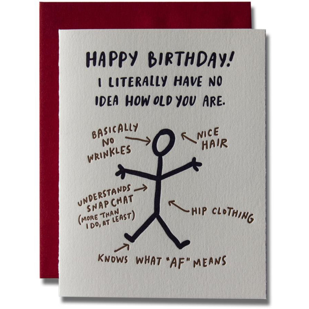 No Idea How Old You Are Card