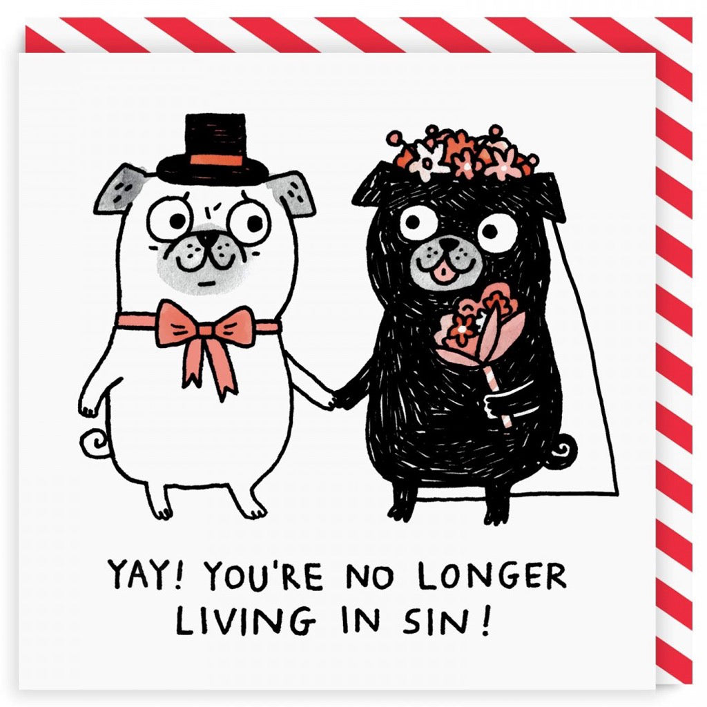 No Longer Living In Sin Pugs Card