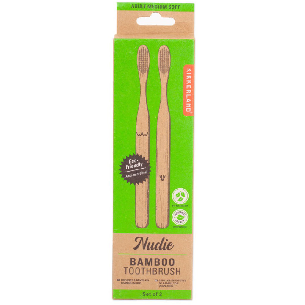 Nudie Bamboo Toothbrush Set Packaged