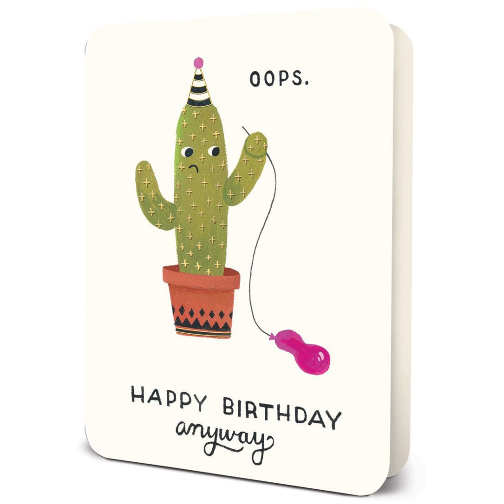 Oops Cactus Birthday Card