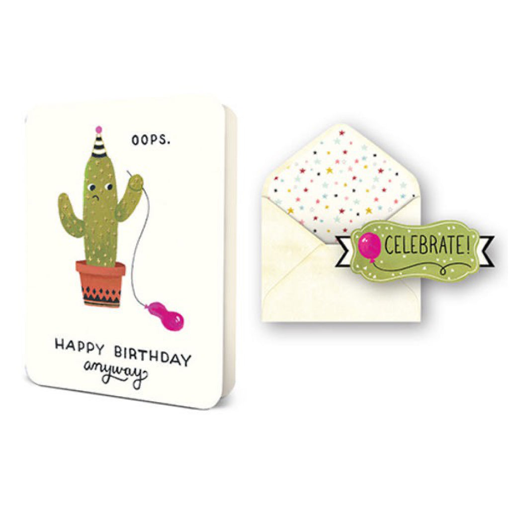 Oops Cactus Birthday Card Set