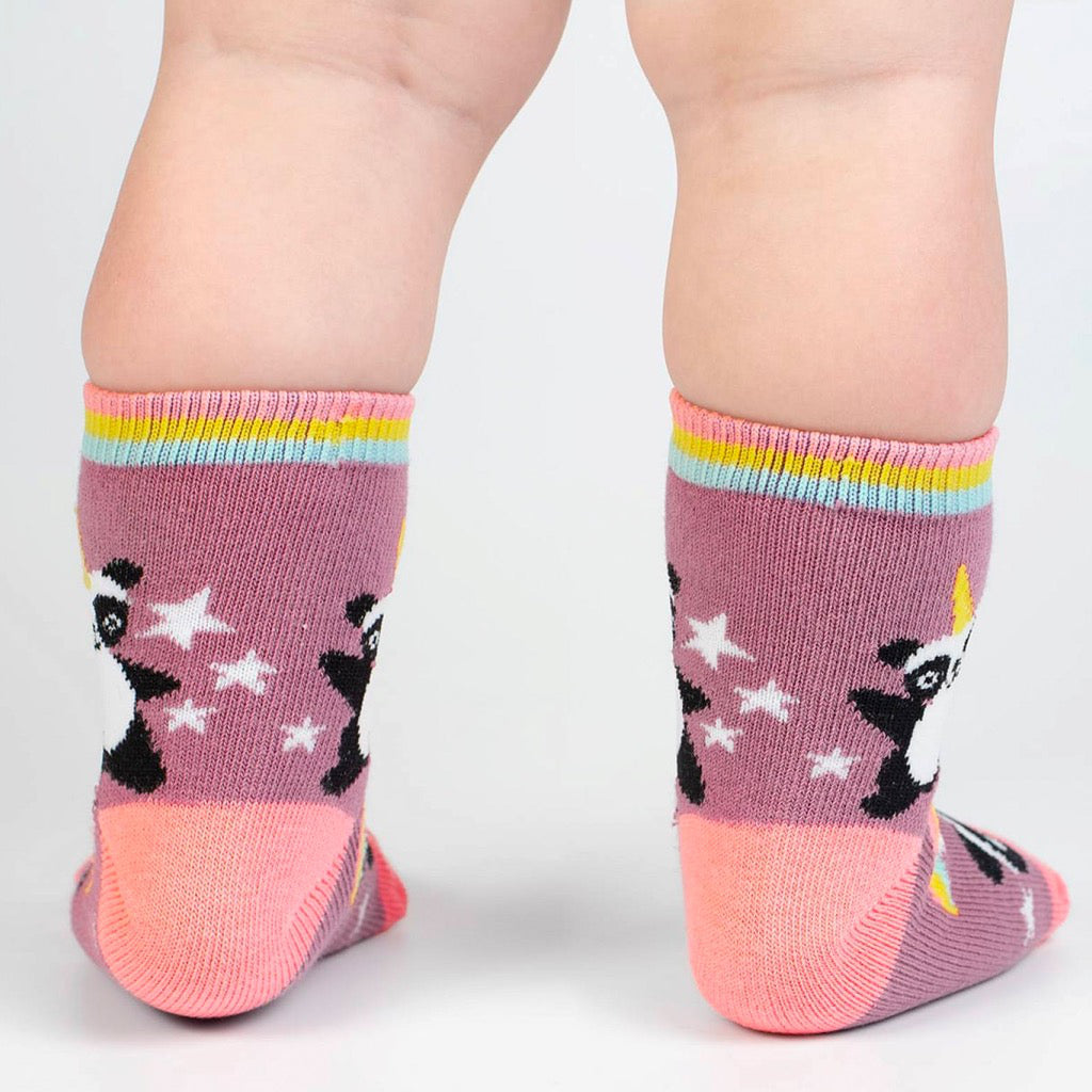 Pandacorn Toddler Crew Socks Back