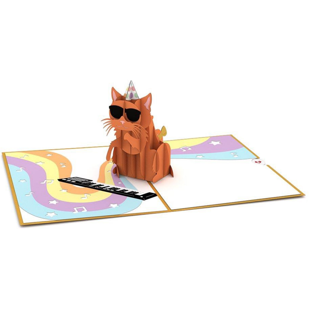 Party Cat 3D Pop Up Card Full view