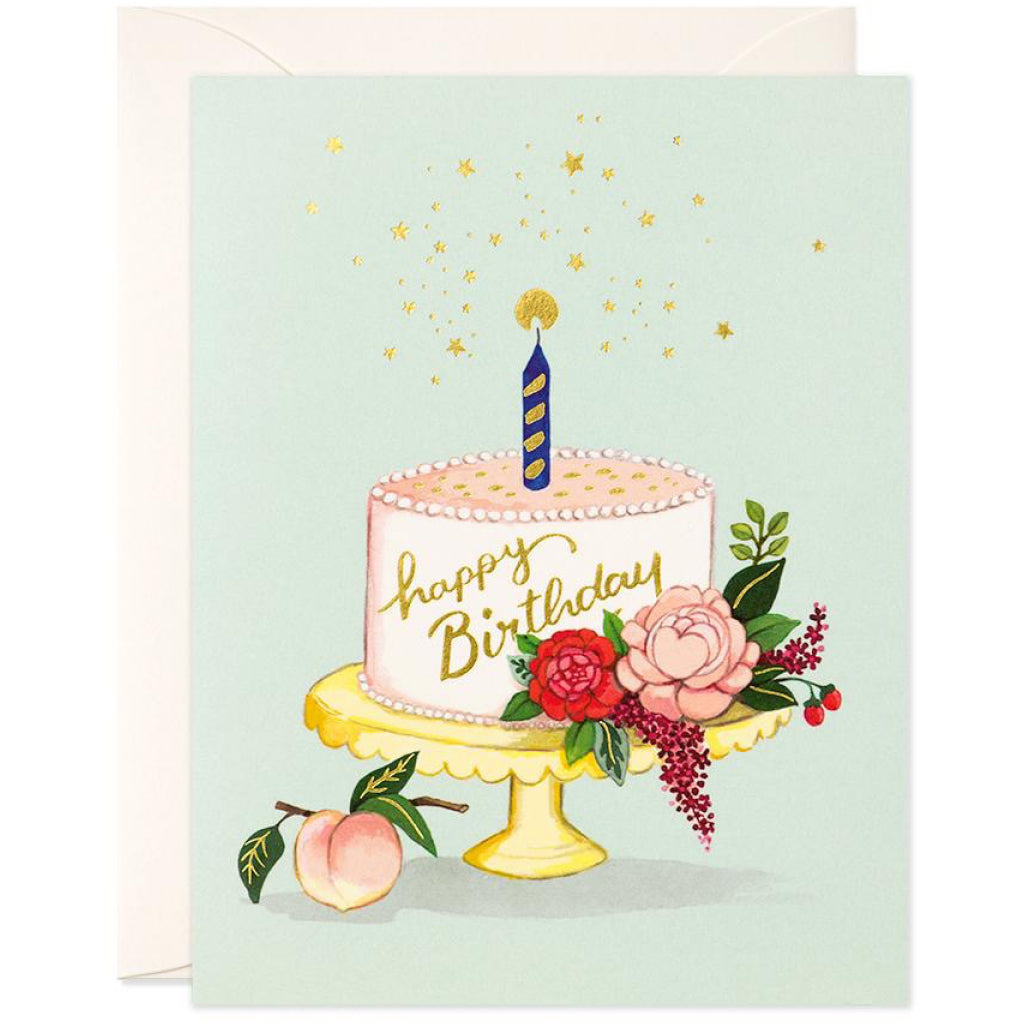 Peach Birthday Cake Card