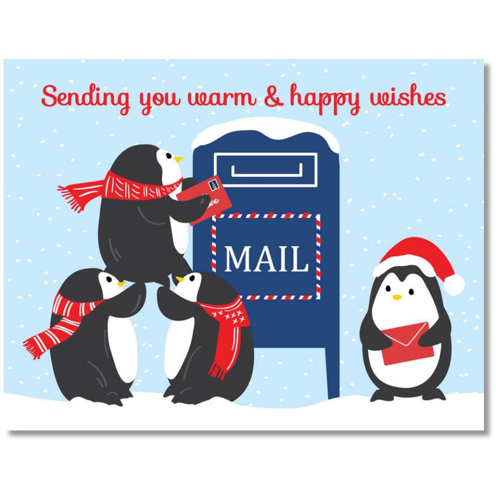 Penguins Sending Warm Wishes Card
