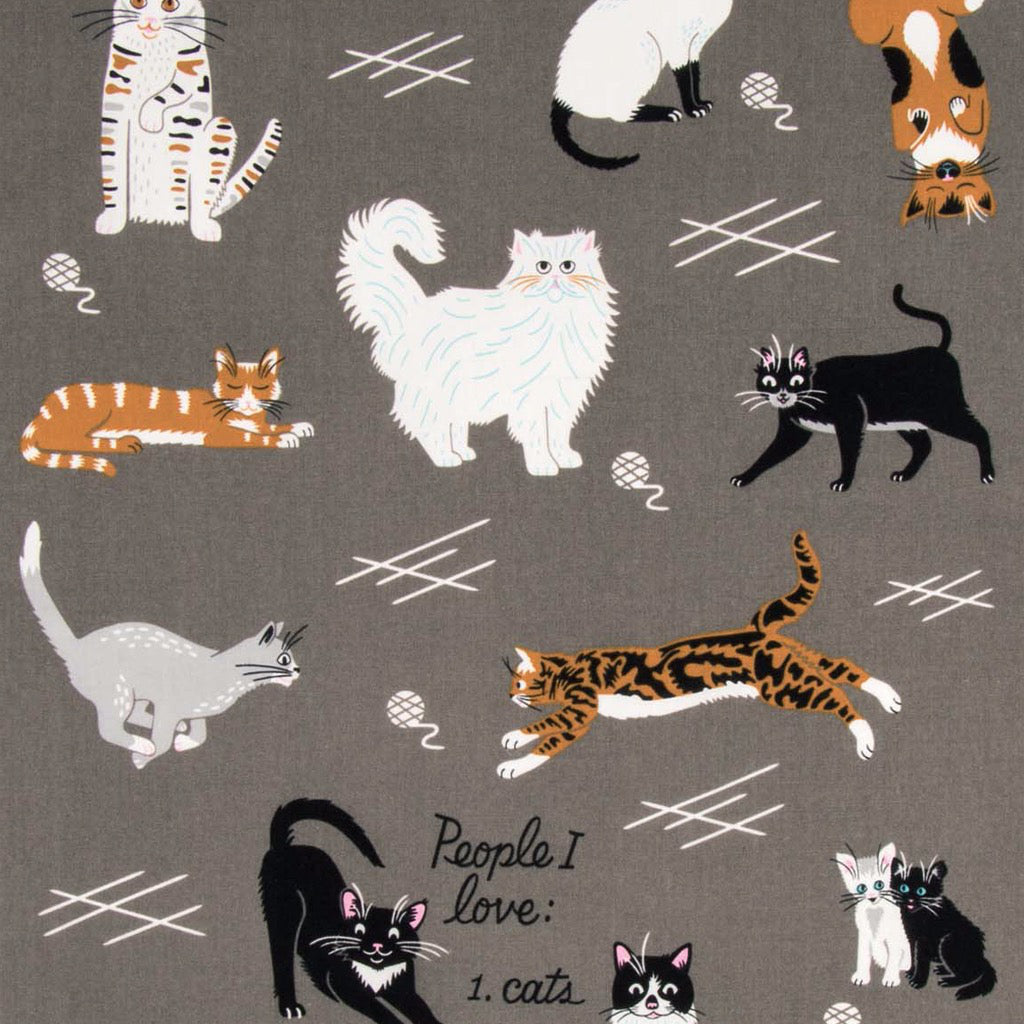 People I Love Cats Dish Towel Unrolled
