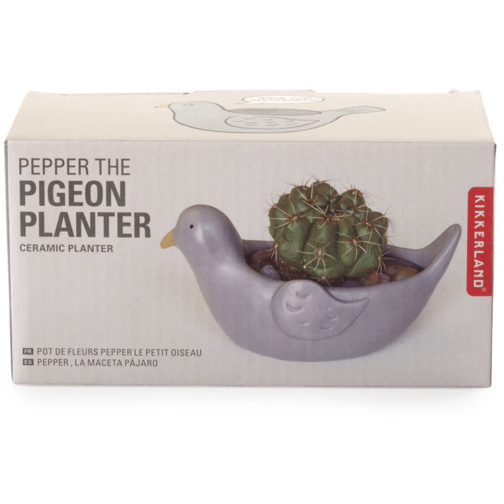 Pepper The Pigeon Planter Packaged