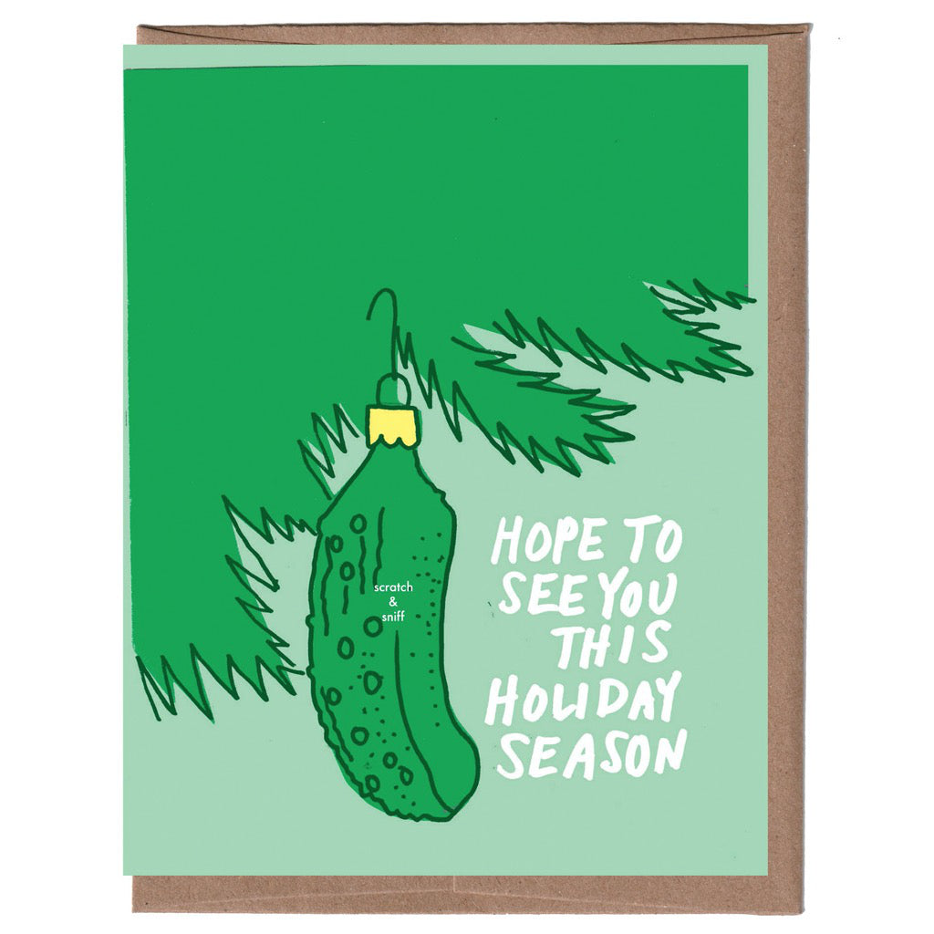Pickle Scratch n Sniff Holiday Card