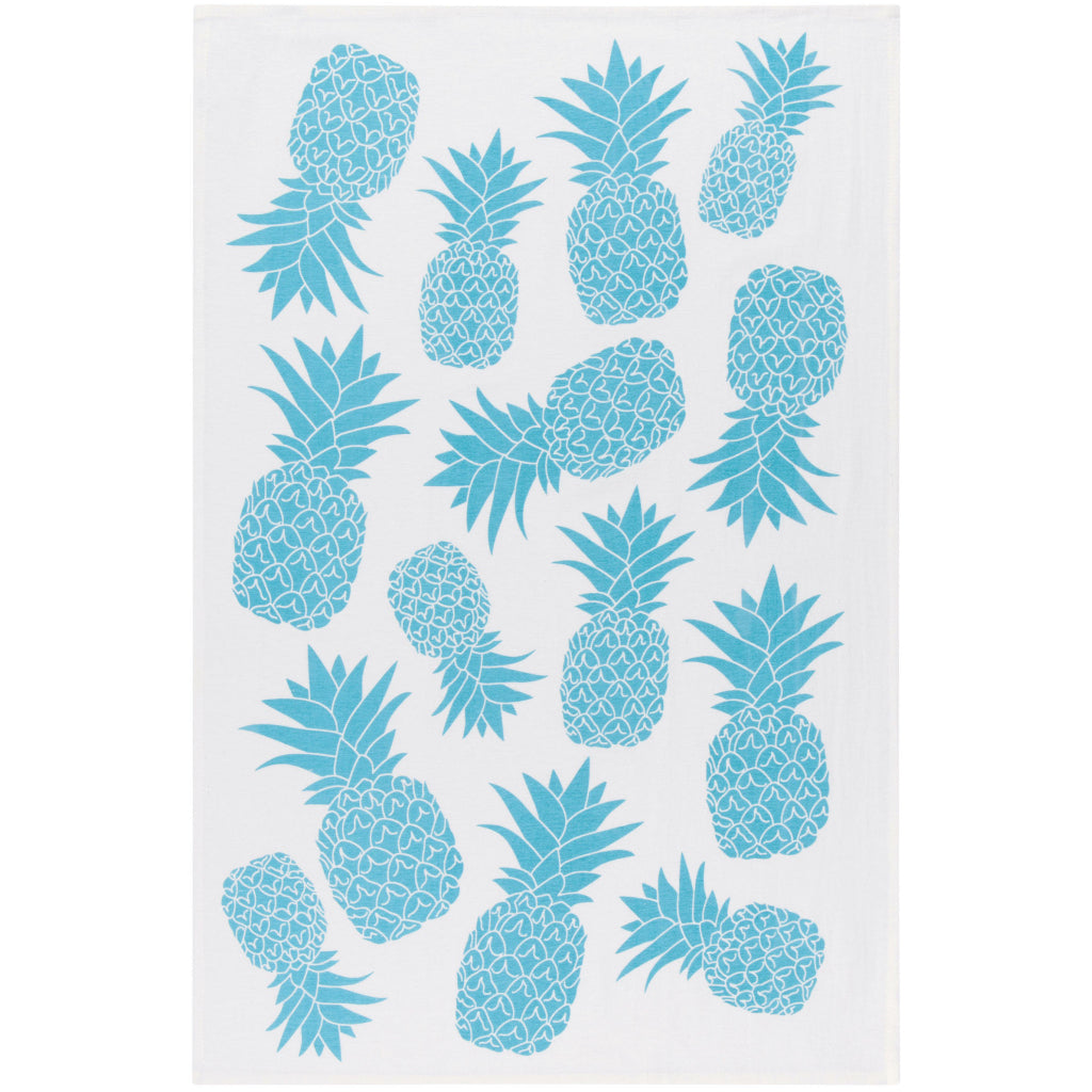 Pineapples Blue Floursack Tea Towel