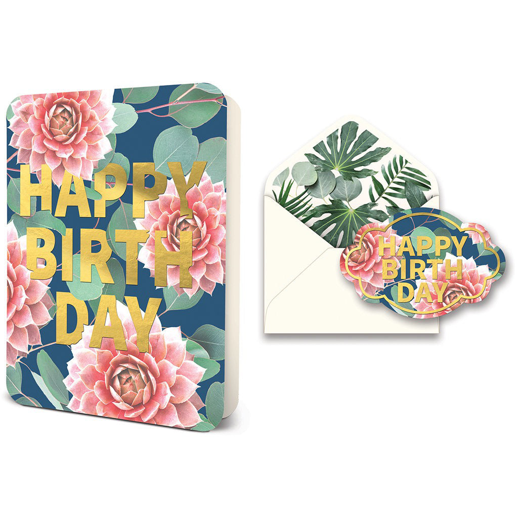 Pink Floral Birthday Card Set
