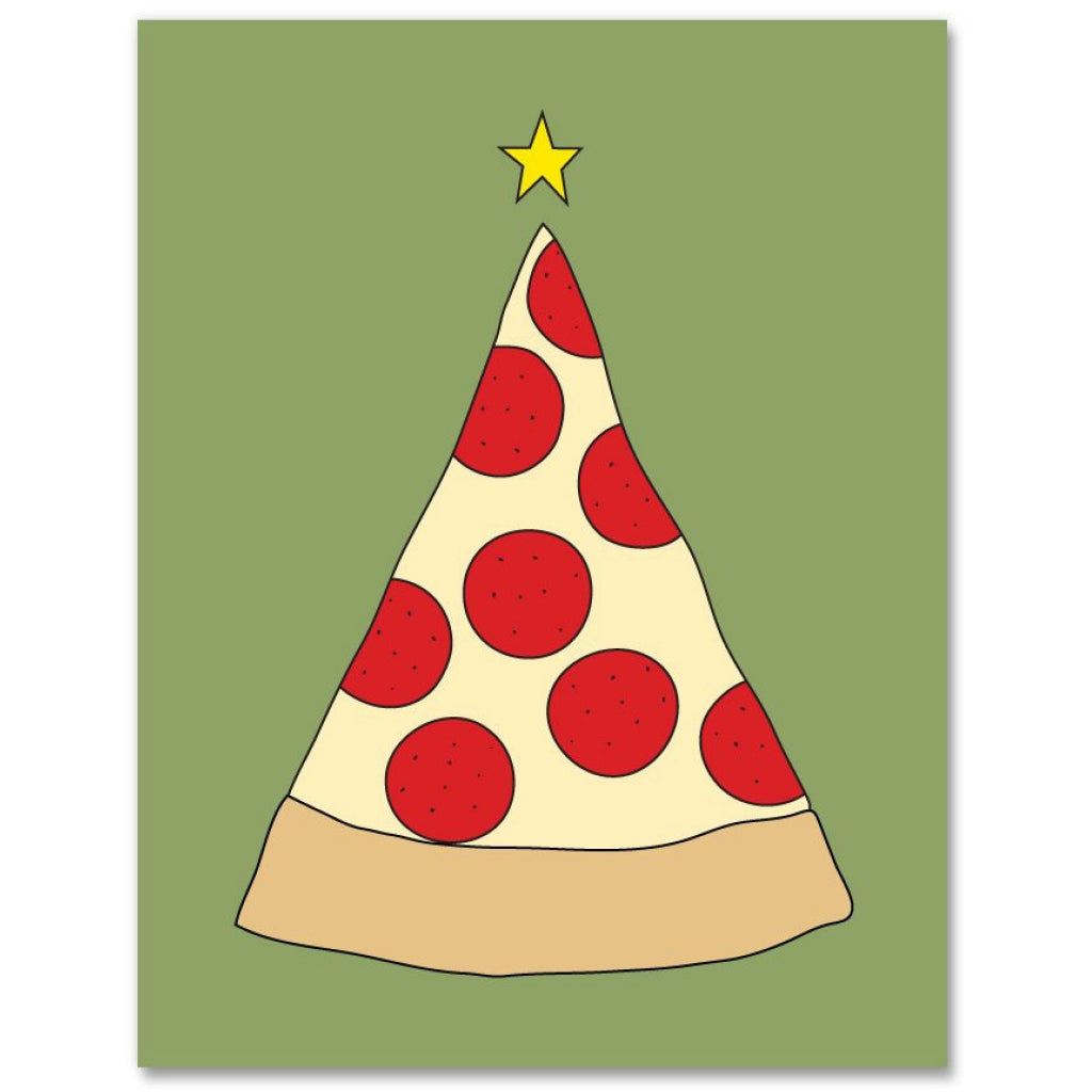 Pizza Christmas Tree Card