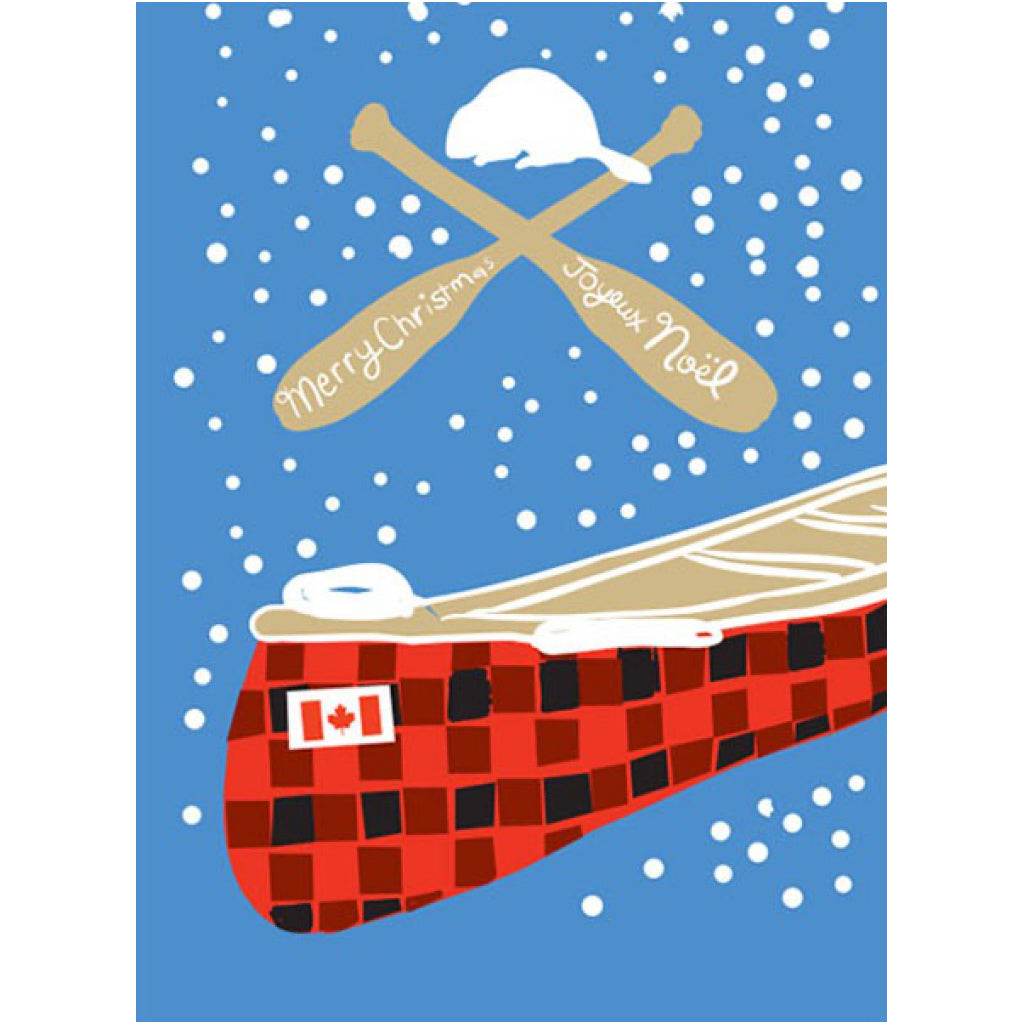 Plaid Canoe Christmas Card