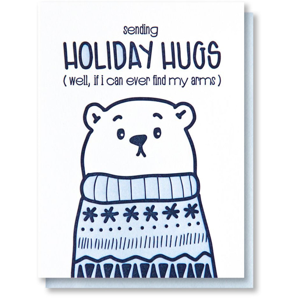 Polar Bear Holiday Hugs Card