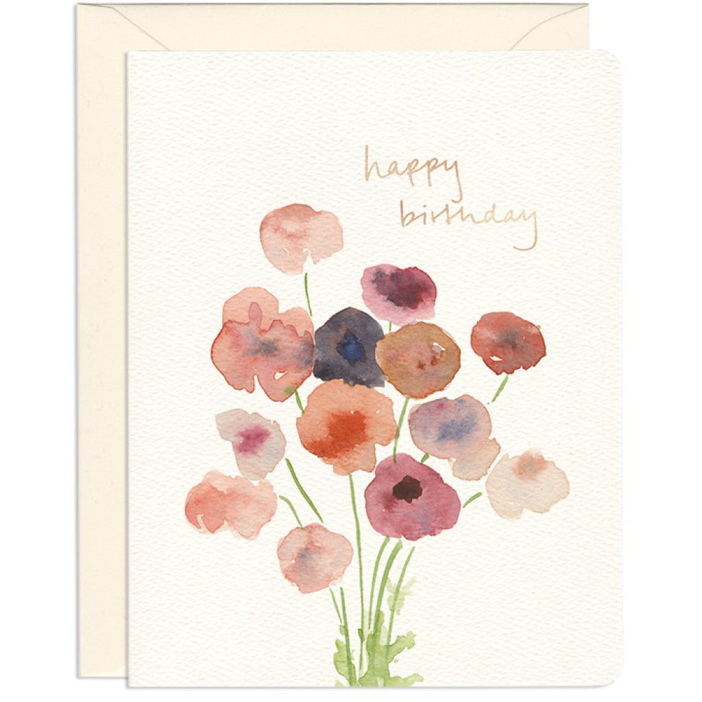 Poppies Birthday Card