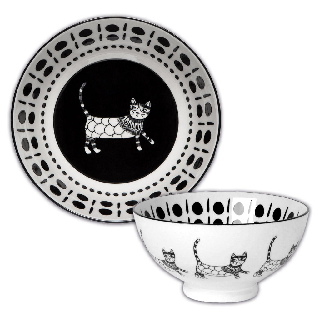 Purr Party Stamped Cereal Bowl 6 inches Inside