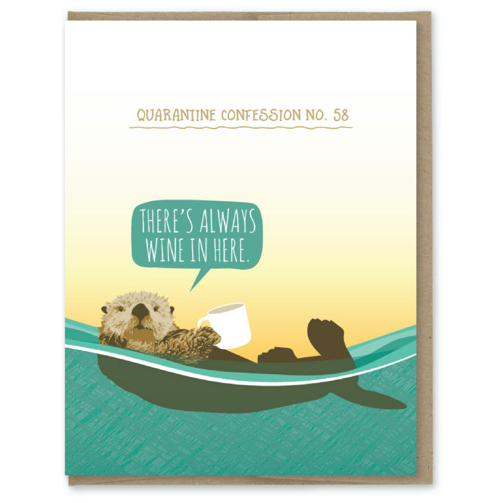 Quarantine Otter Wine Confession Card