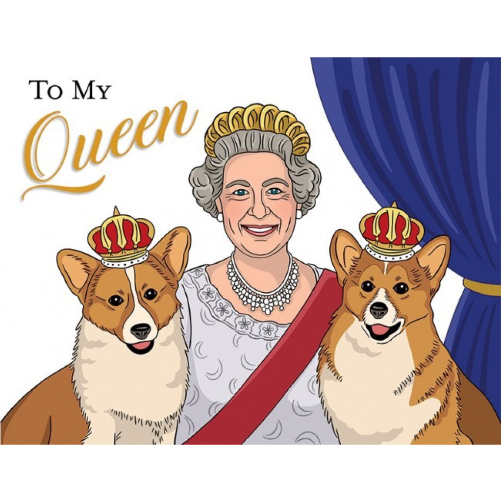 Queen With Corgis Mother's Day Card.