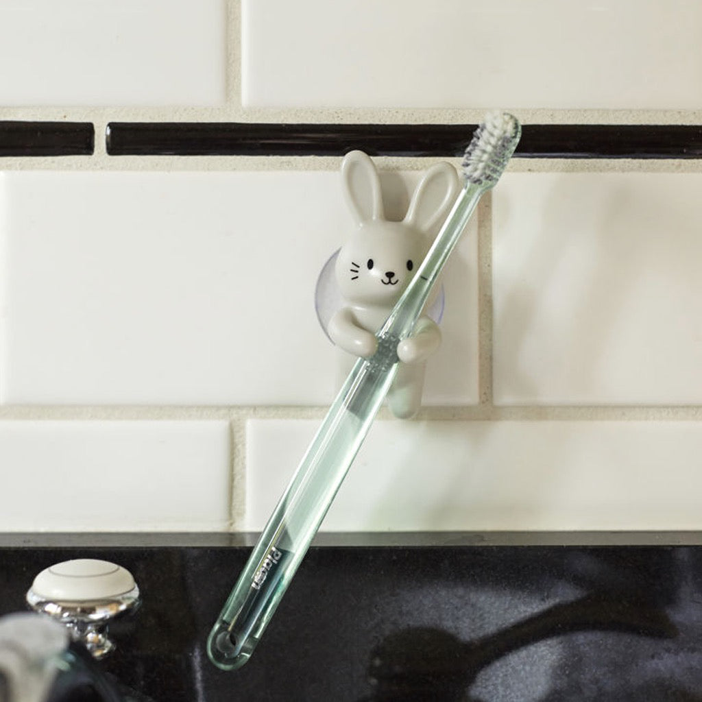 Rabbit Toothbrush Holder In Use