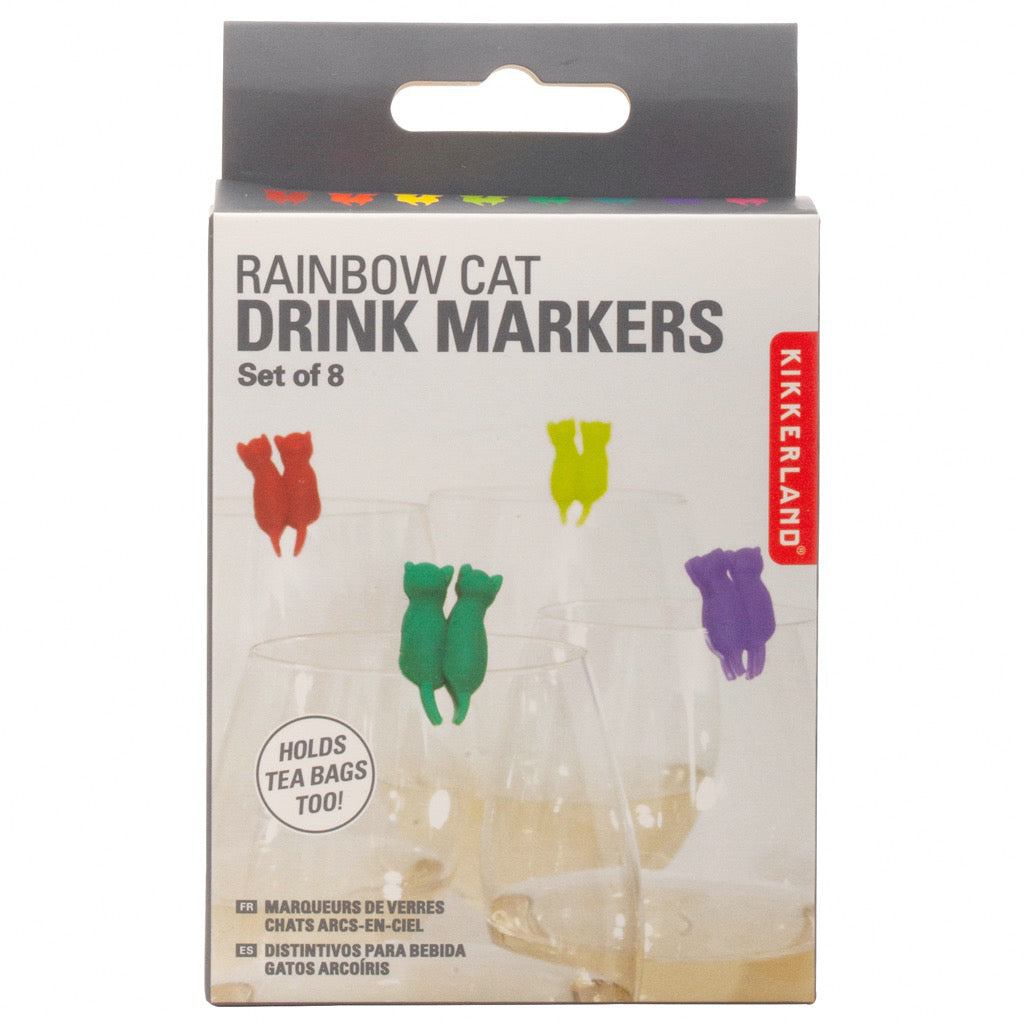 Rainbow Cat Drink Markers Set of 8 Packaged