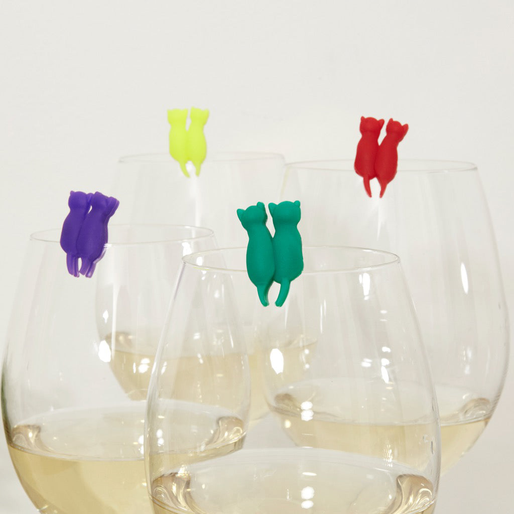 Rainbow Cat Drink Markers Set of 8 Wine glass