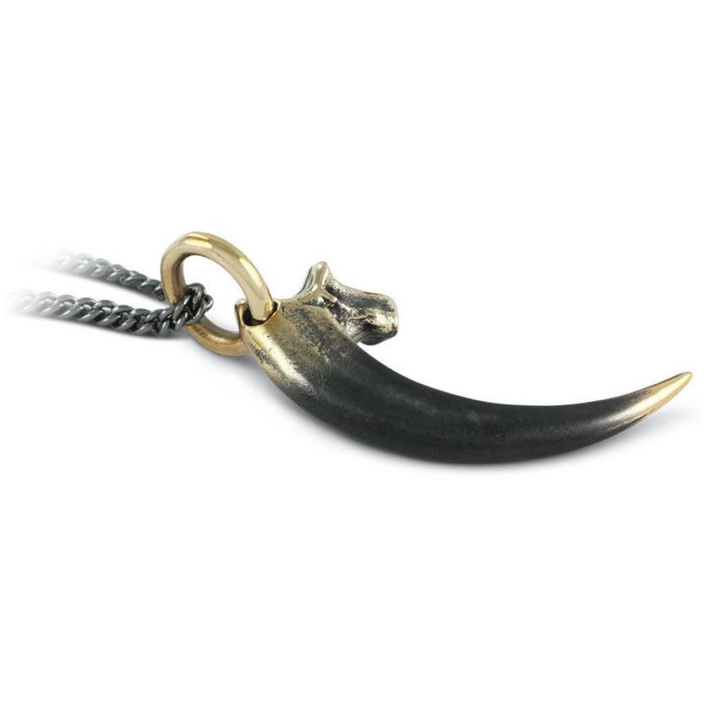 Raven Talon Black Bronze Necklace Closeup