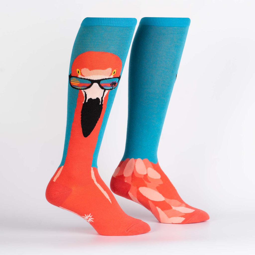 Ready To Flamingle Knee Socks Side