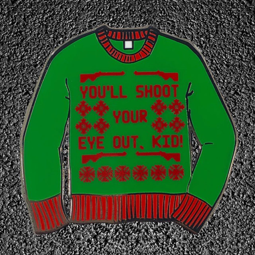 Red Ryder Christmas Sweater You'll Shoot Your Eye Out, Kid Pin