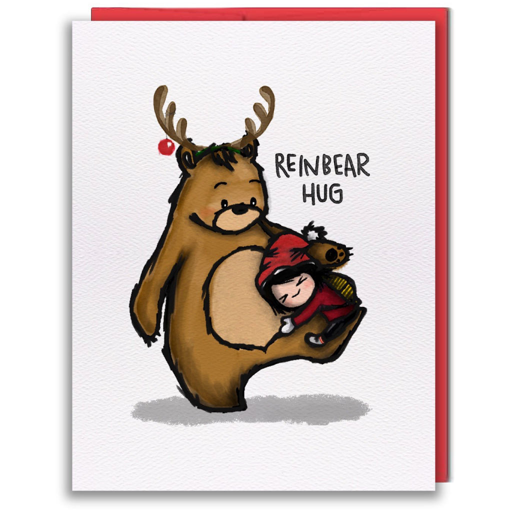 Reinbear Hug Holiday Card