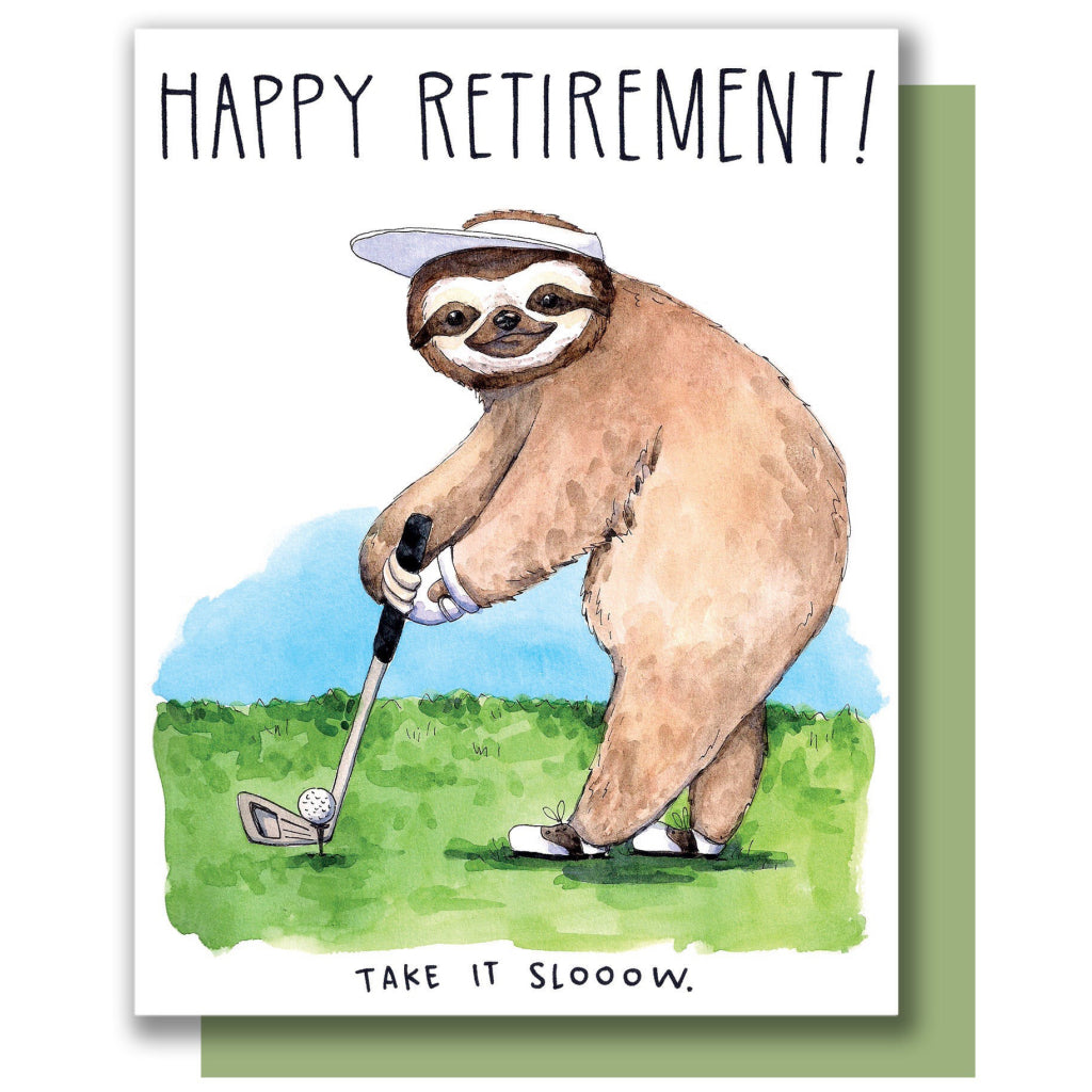 Retirement Sloth Card