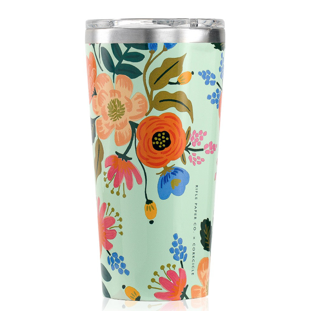 Rifle Paper Lively Floral Gloss Mint Tumbler 16oz