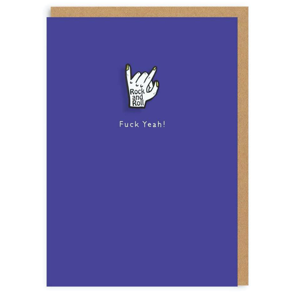Rock and Roll Enamel Pin Greeting Card