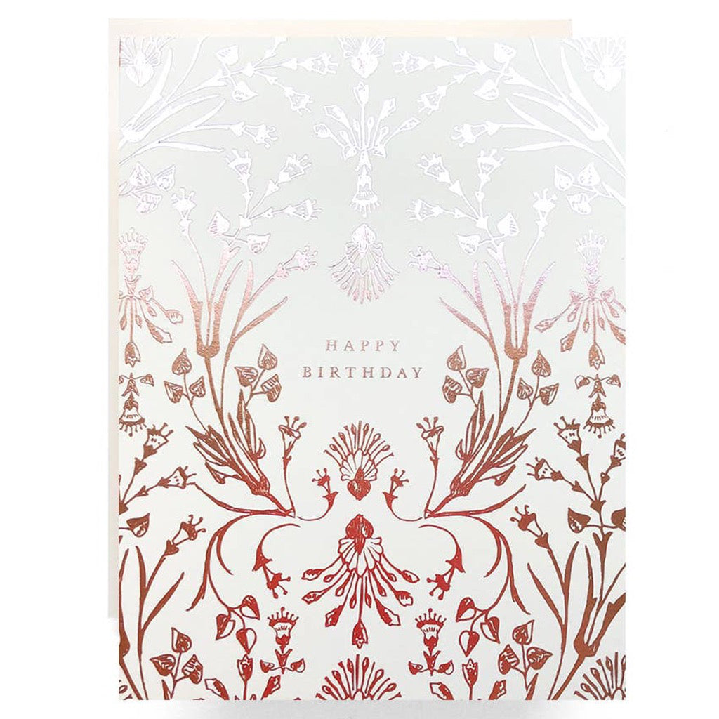 Rosegold Botanical Birthday Card