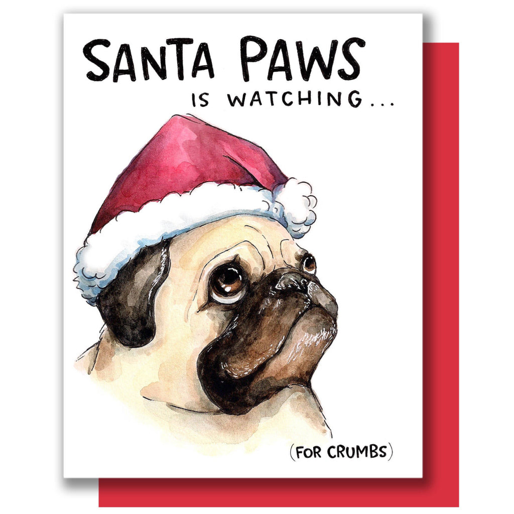 Santa Paws Is Watching Card