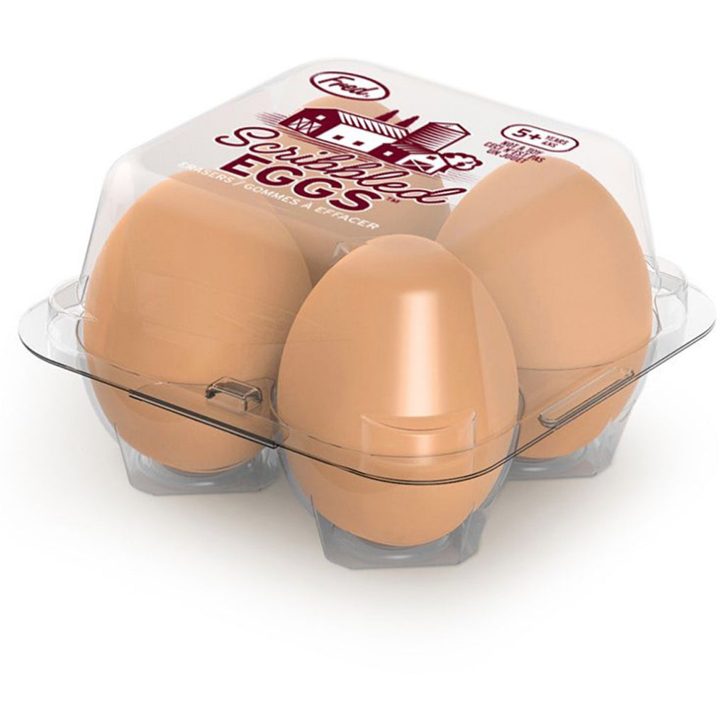 Packaging of Scribbled Eggs Erasers.