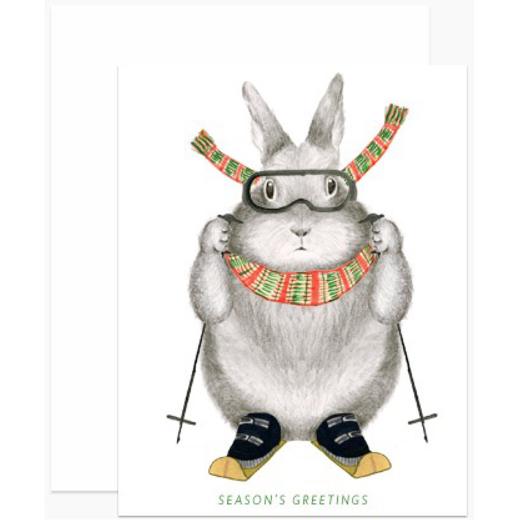 Ski Bunny Holiday Card