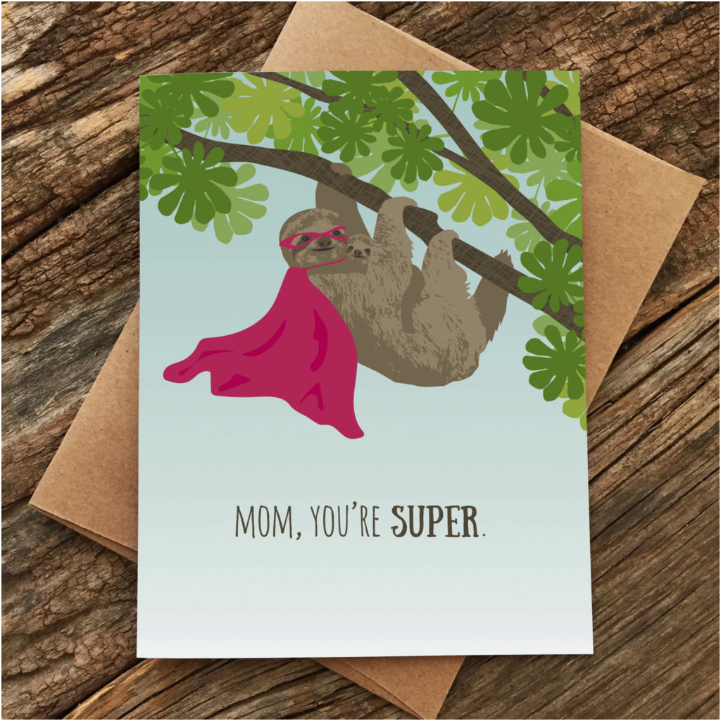 Sloth Super Mom Card