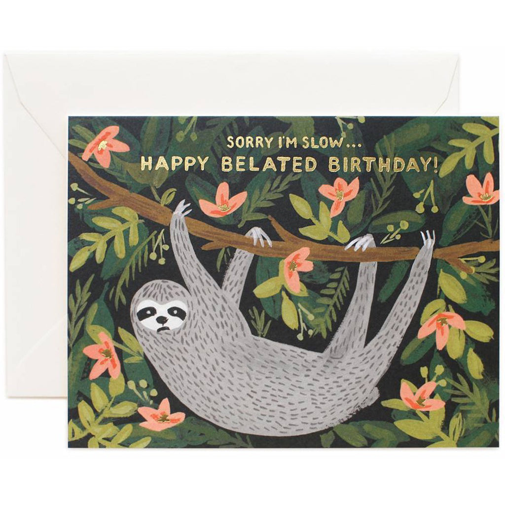 Sloth Belated Birthday Card