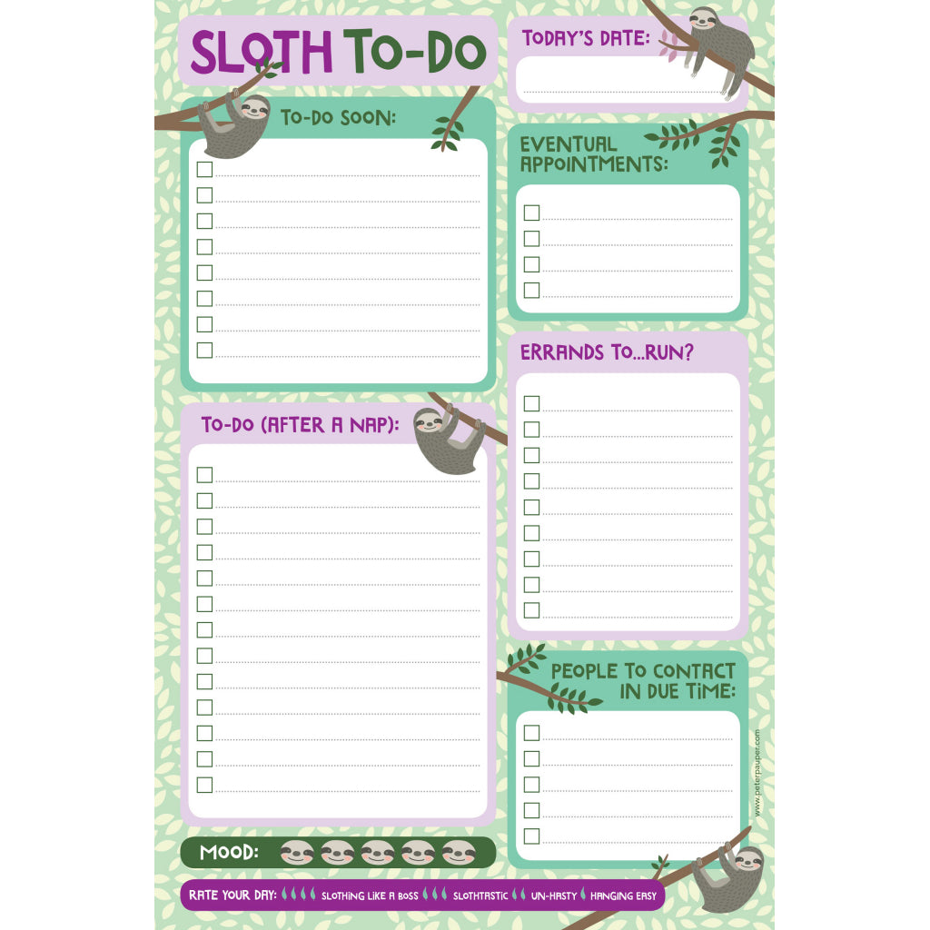 Sloth Note Pad