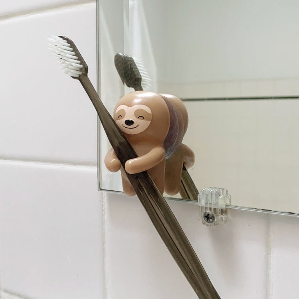 Sloth Toothbrush Holder In Use