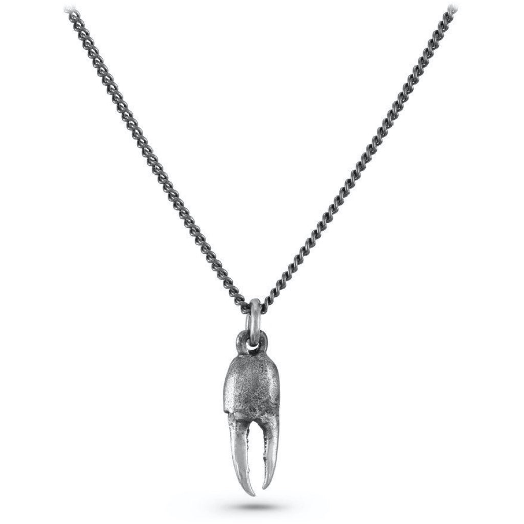 Small Crab Claw Necklace Silver