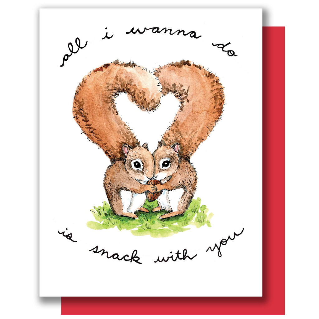 Snack With You Squirrels Card