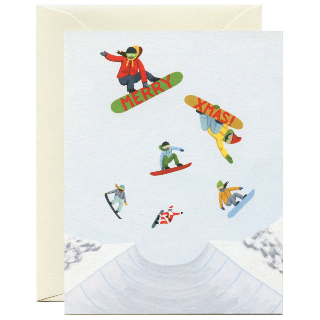 Snowboarders Holiday Card