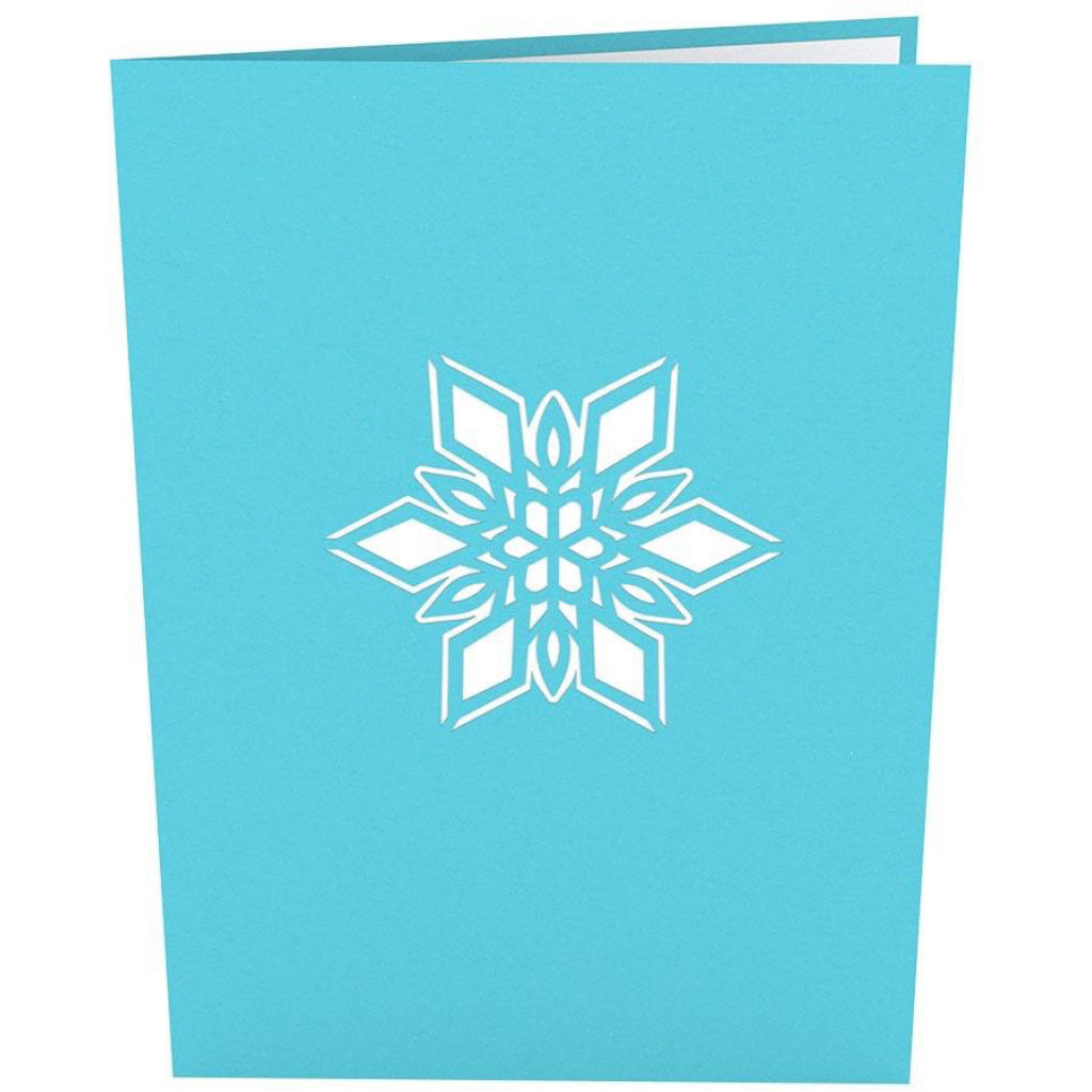 Front of Snowflake 3D Pop Up Card.