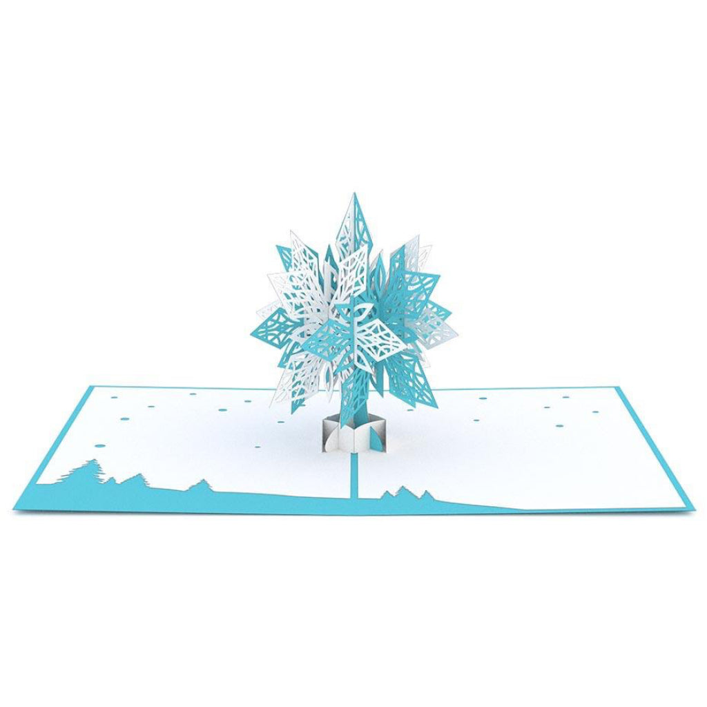 Full view of Snowflake 3D Pop Up Card.
