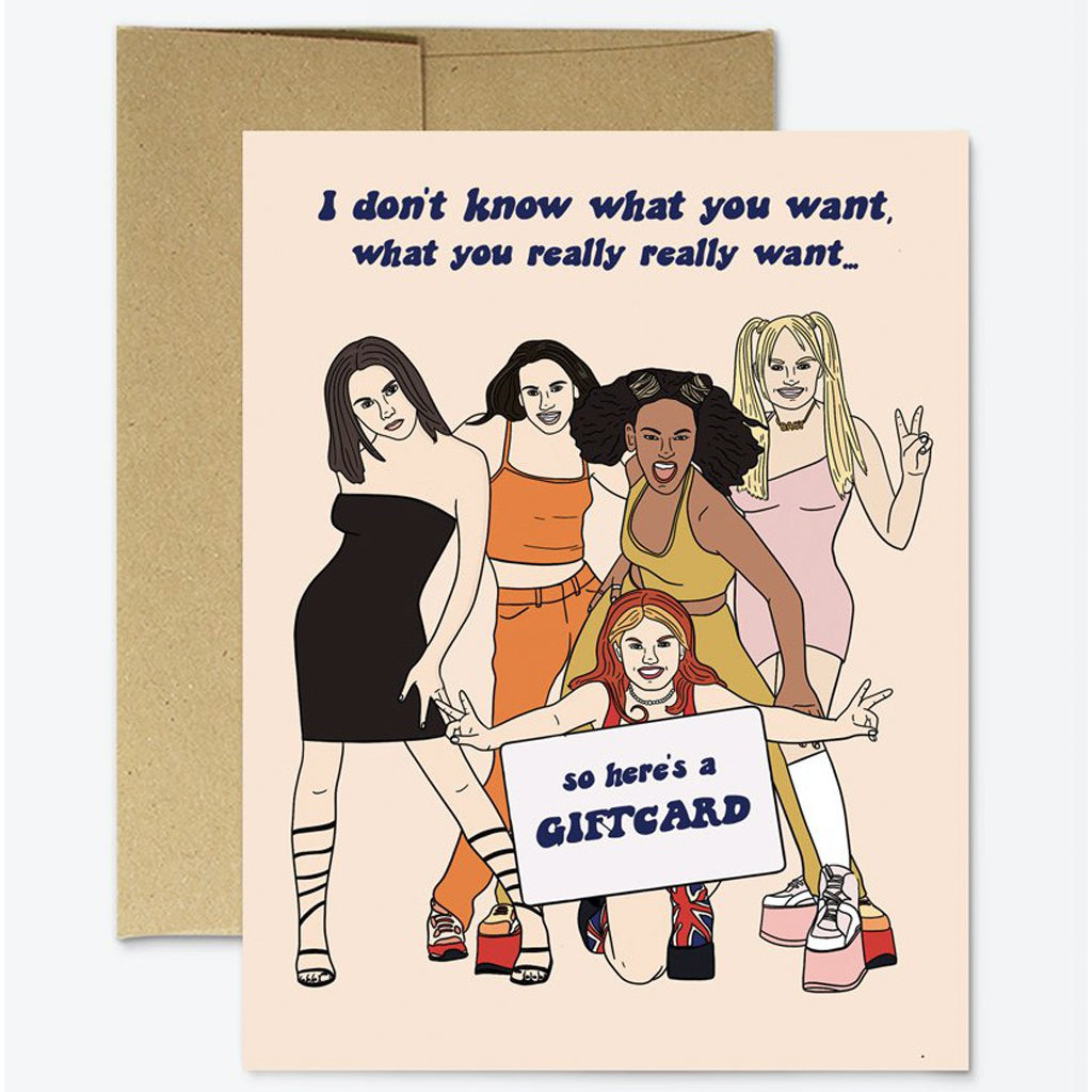 Spice Girls Gift Card Birthday Card