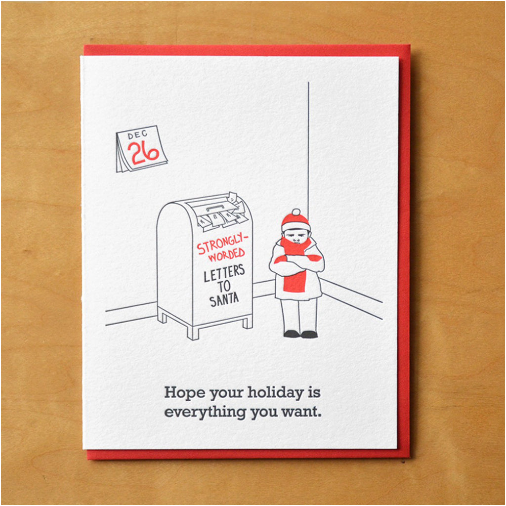 Strongly-Worded Letters To Santa Card