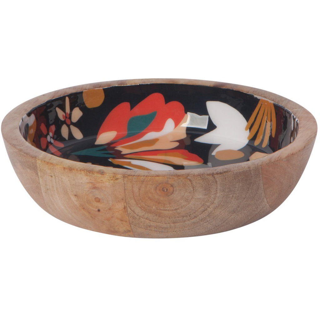 Superbloom Shallow Mango Wood Bowl Side view