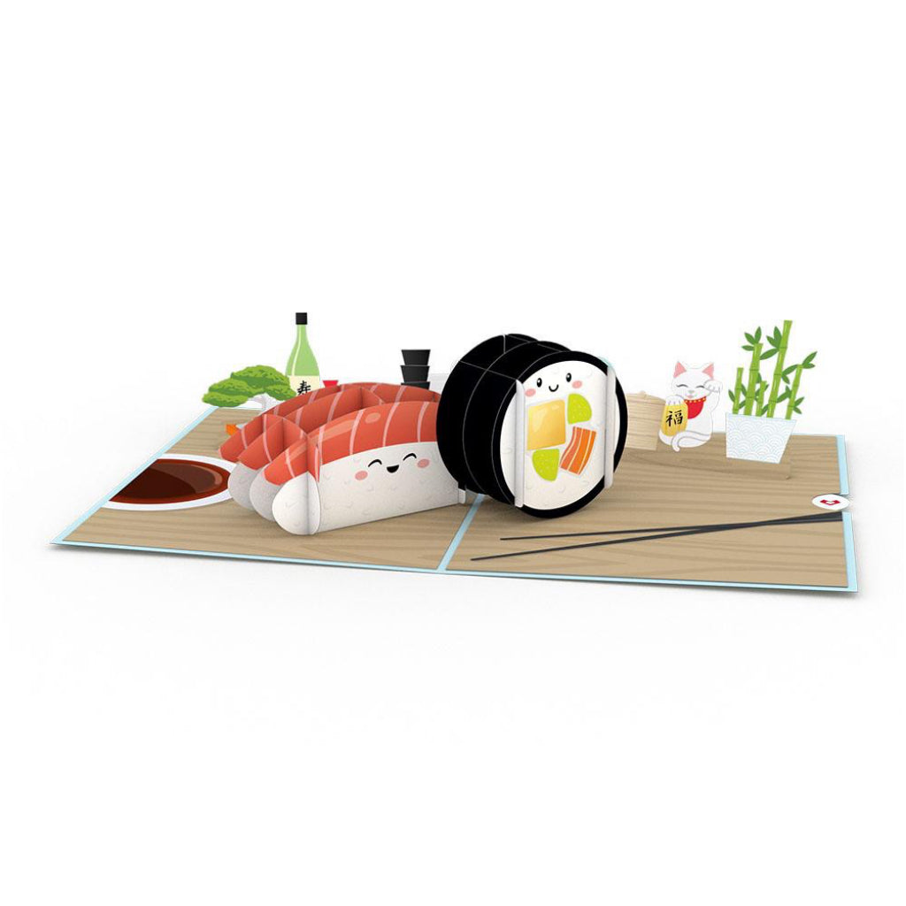 Sushi 3D Pop Up Card Full view