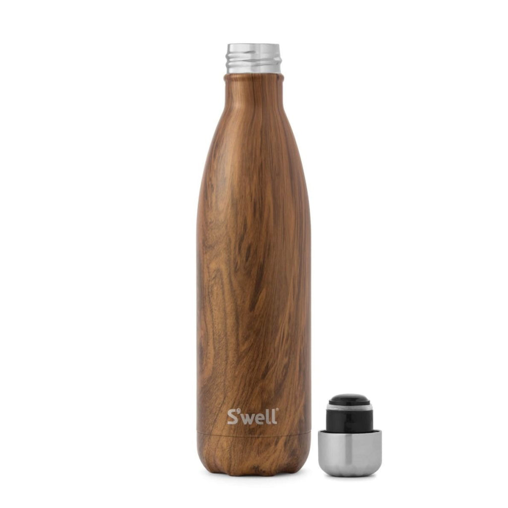 Teakwood Water Bottle 25oz 750ml lid